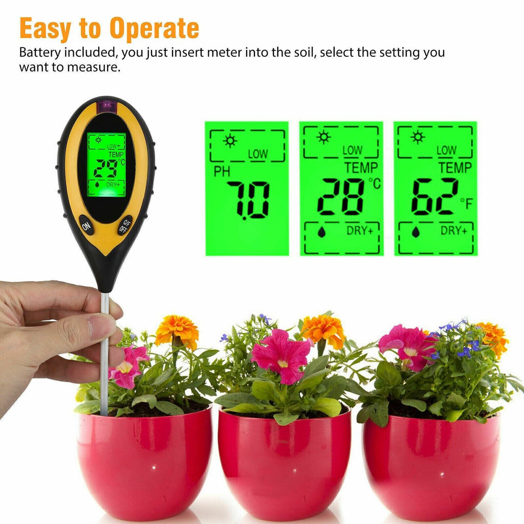 SoilMaster 4-in-1 Digital Soil Moisture, pH & Sunlight Meter