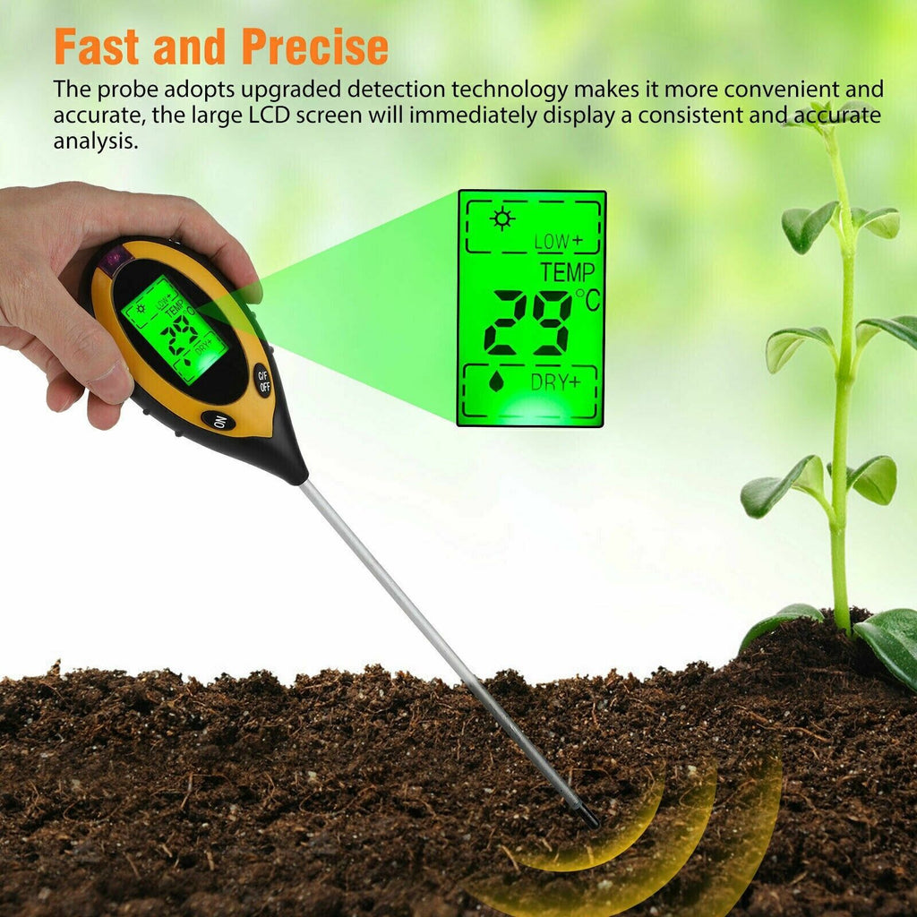 SoilMaster 4-in-1 Digital Soil Moisture, pH & Sunlight Meter